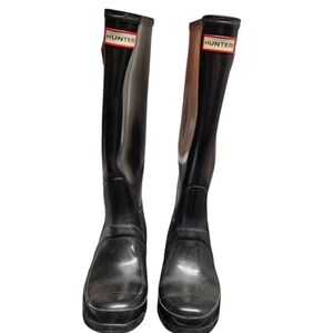 Hunter Original Tall Glossy Waterproof Rain Boots Unisex Size 5F 4M